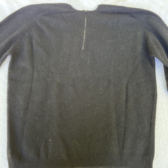 Vintage Sweater Wool Blend Back Zip Round Neck LG Soft Retro Minimalist - Picture 6 of 9